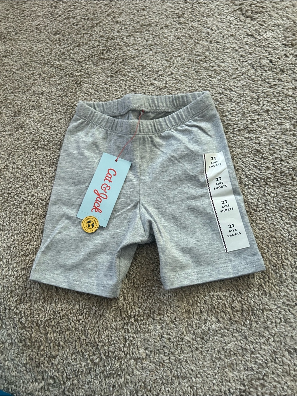 Cat & Jack Gray Bike Shorts Toddler Size 2T NWT
